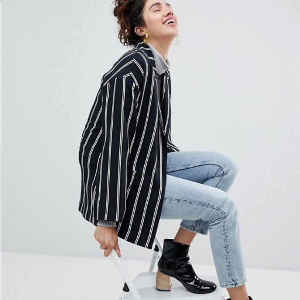 Asos Monki OVERSIZED Striped Blazer